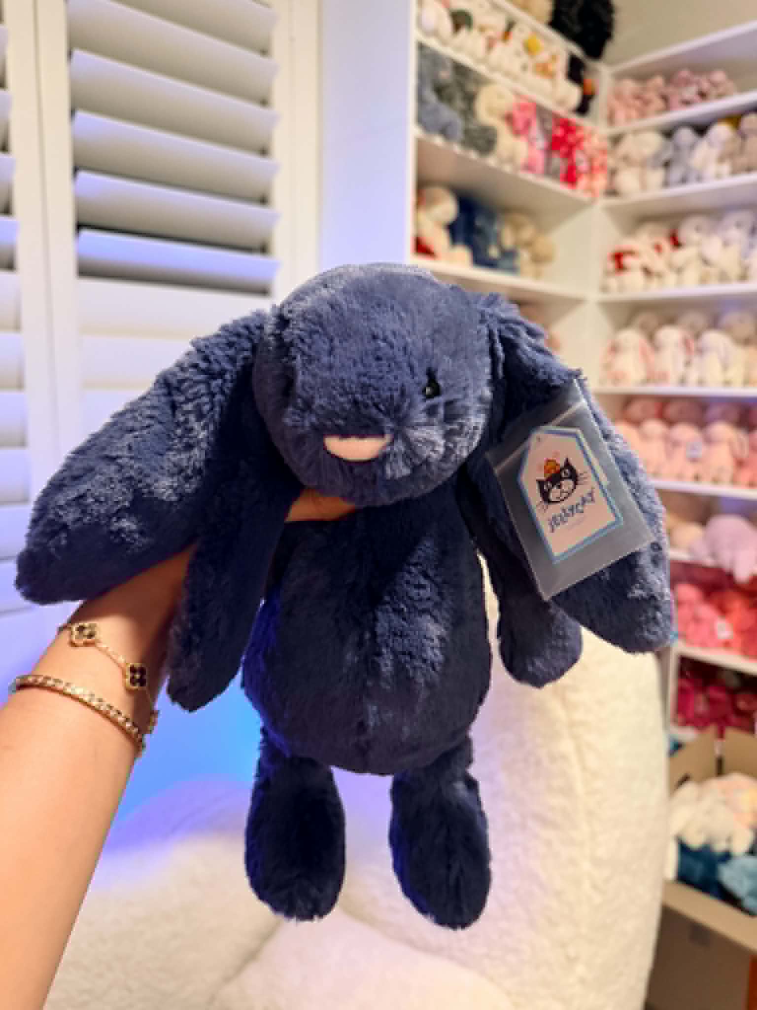 NWT Medium Bashful Navy Bunny β photo 1