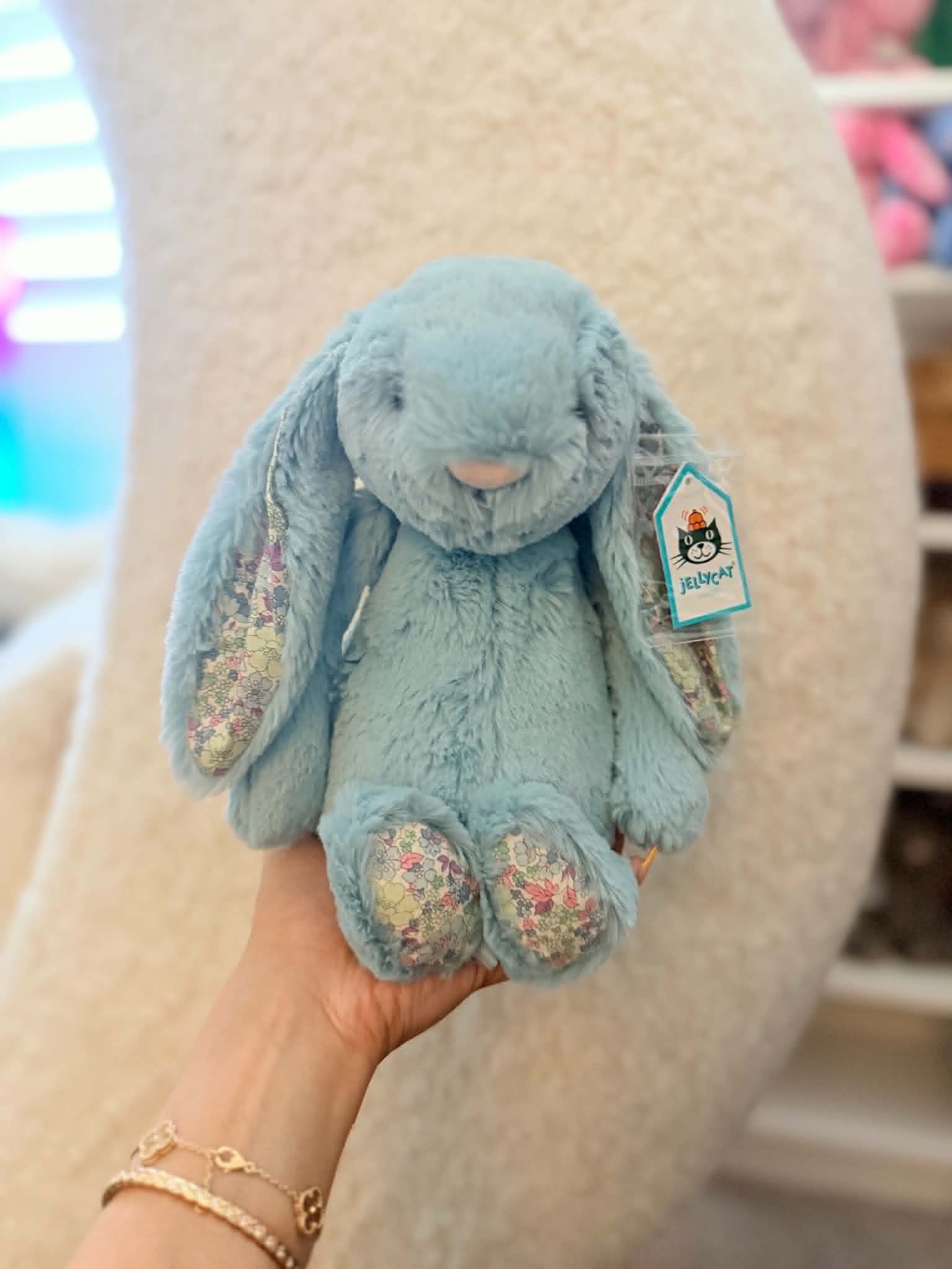 NWT Medium Bashful Aqua Blossom Bunny β photo 1